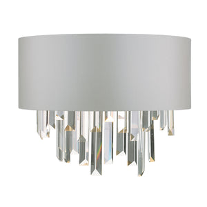 2 Light Wall Light Grey Shade & Crystal (0183HAL0939)