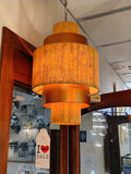 Modern 1 Light Cork & Copper Tiered Ceiling Pendant (0183MAX0129)