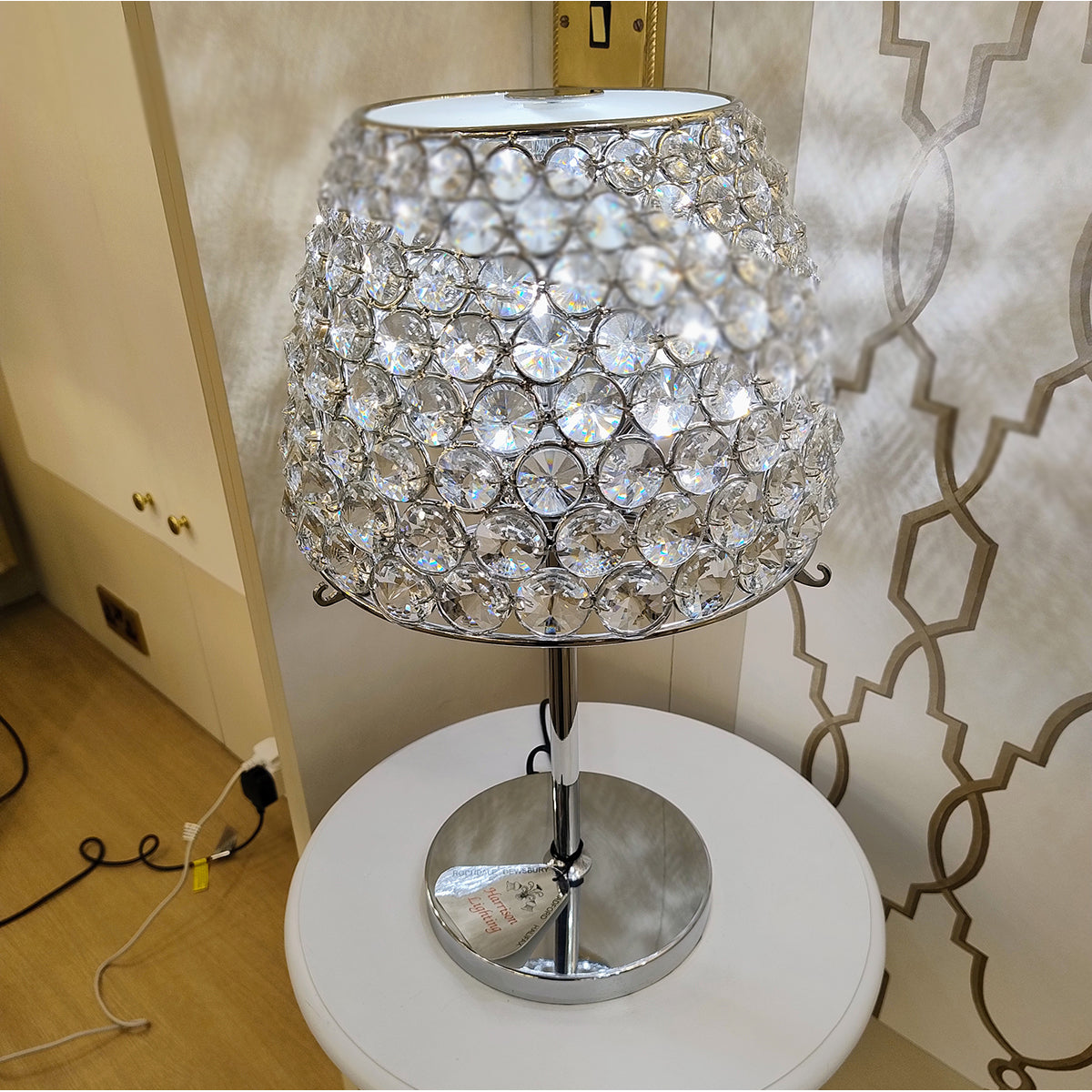 Milano Large Table Lamp in Chrome with Clear Crystals (1476MIL2009-3A ...