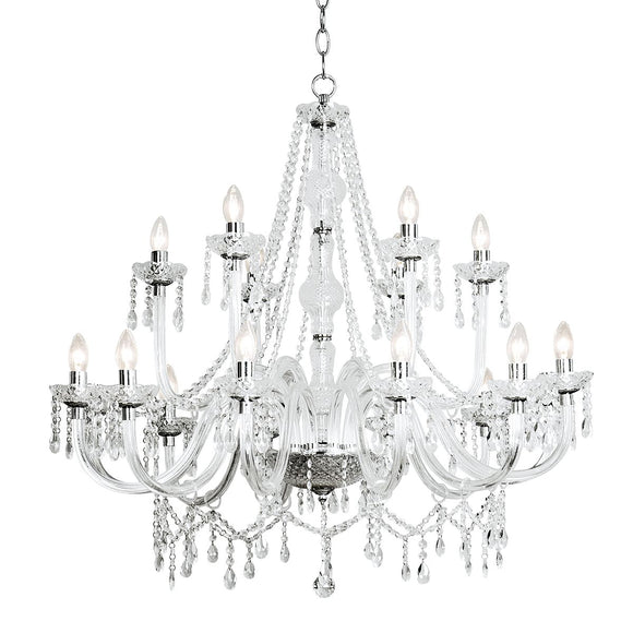 Very Large 18 light Chandelier Acrylic / Crystals 100cm wide (0183KAT1850)