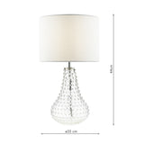 1 Light Table Lamp Clear Hobnail Glass with Shade (0183KRI4208)