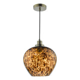 1 Light Pendant Tortoiseshell Glass and Antique Brass (0183LEA0106)