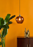 1 Light Pendant Tortoiseshell Glass and Antique Brass (0183LEA0106)