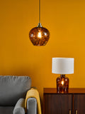 1 Light Pendant Tortoiseshell Glass and Antique Brass (0183LEA0106)