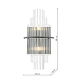 2 Light Wall Light Satin Black and Glass (0183LUK0922)