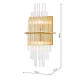 2 Light Wall Light Antique Gold and Glass (0183LUK0935)