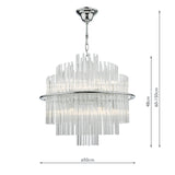 13 Light Pendant Polished Chrome Glass (0183LUK1750)