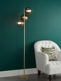 3 Light Floor Lamp Satin Gold and Gold Ombre Glass (0183LYC4935)