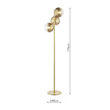 3 Light Floor Lamp Satin Gold and Gold Ombre Glass (0183LYC4935)