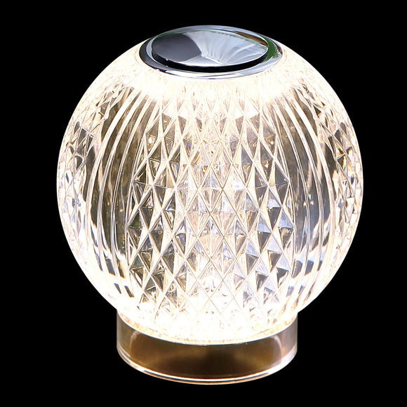 Glittering USB Chargeable LED Globe Table Lamp Chrome (1476DIAMT2000)