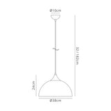 1 Light Small Pendant 38cm, Adjustable E27, Graphite/Satin Nickel (1230MAH83B)