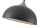 1 Light Small Pendant 38cm, Adjustable E27, Graphite/Satin Nickel (1230MAH83B)