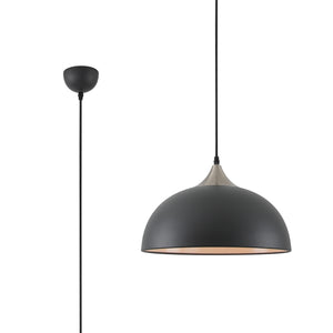 1 Light Small Pendant 38cm, Adjustable E27, Graphite/Satin Nickel (1230MAH83B)