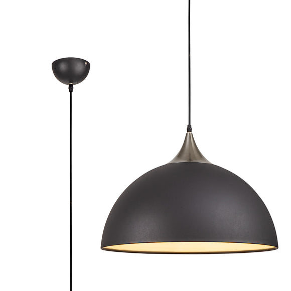 1 Light Large Pendant 50cm, Adjustable E27, Graphite/Satin Nickel (1230MAH97A)