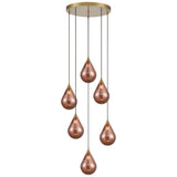 6 Light Spreader in Aged Brass with Copper Glass (0194PER24686357)