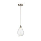 1 Light pendant Satin Nickel with Clear glass (0194PER244354)