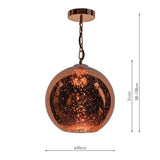 1 Light Electro Plated Pendant Copper Finish (0183SPE0164)