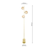 3 Light Floor Lamp Matt Gold & Champagne Dimpled Glass (0183SPI553511)