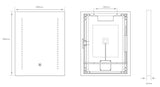 Tunable LED Bathroom Mirror 390 X 500 mm IP44 Dimmable Demister (1356ARESY9028)