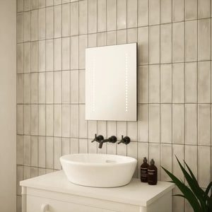 Tunable LED Bathroom Mirror 390 X 500 mm IP44 Dimmable Demister (1356ARESY9028)