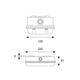 5W Polycarbonate Bulkhead IP65 (0483ASBLED/MWS)