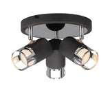 3 Light Round Spotlight, GU10, Graphite/Polished Chrome (1230BRE78A)