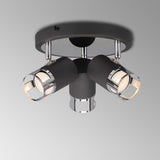 3 Light Round Spotlight, GU10, Graphite/Polished Chrome (1230BRE78A)