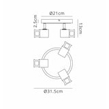 3 Light Round Spotlight, GU10, Graphite/Polished Chrome (1230BRE78A)