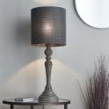 1 Light Table Lamp Grey Distressed Wood with Shade (0711MOH90568/48)