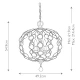 3 Light Chandelier- Burnished Silver (0178LEI3)