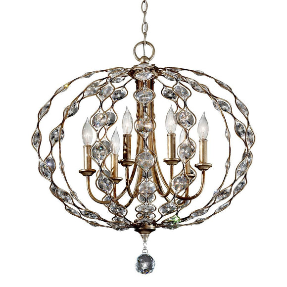 6 Light Chandelier- Burnished Silver (0178LEI6)