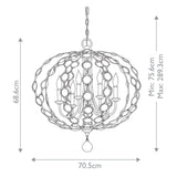 6 Light Chandelier- Burnished Silver (0178LEI6)