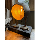 Goose Duck Egg Table / Desk Lamp - Silver & Gold - Aluminium H34cm (15222008)