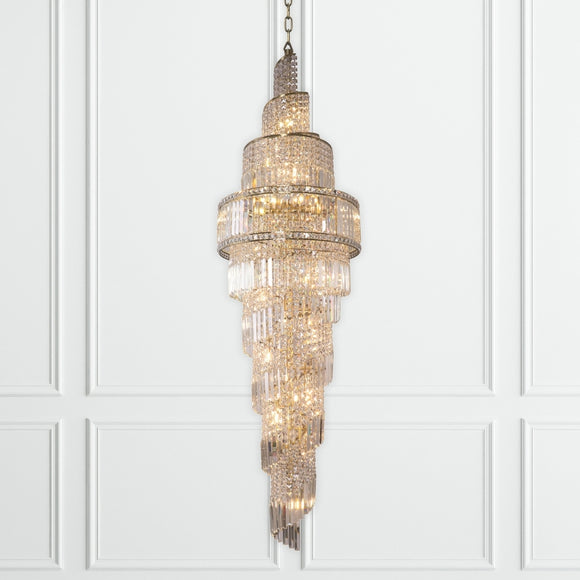 24 Light Chandelier 2200mm Crystal Antique Brass (01529ISL24AB)