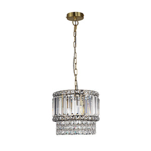 3 Light Chandelier 300mm Crystal Antique Brass (01529ISL03AB)