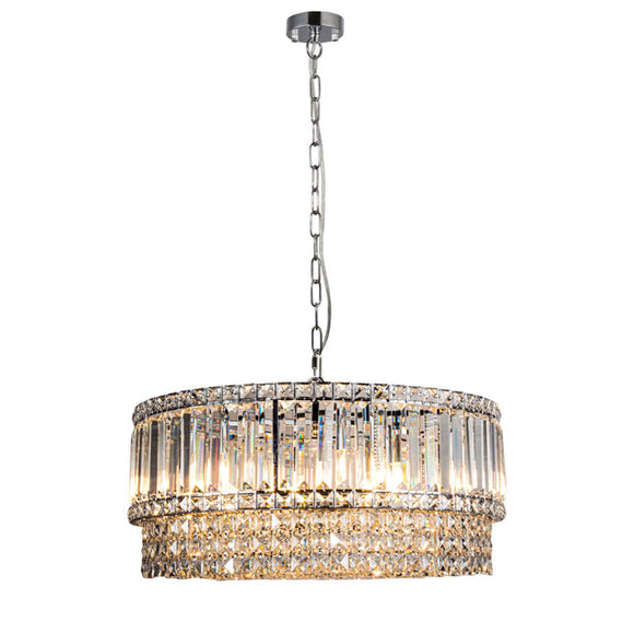 9 Light Chandelier 600mm Crystal Polished Chrome (01529ISL09CH)