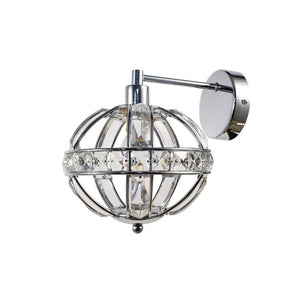 1 Light Oval Wall Light Crystal Polished Chrome (01529LAU01CHWL)