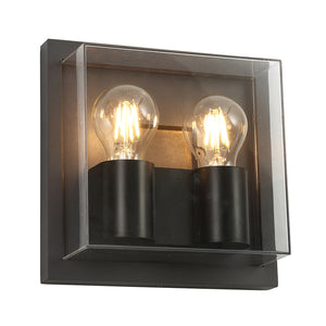 2 Light Outdoor Wall Lamp, IP65 Anthracite/Clear PC (1230PRI41A)