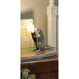 Mouse Table / Desk Lamp - Silver Colour Aluminium Metal - H19cm (15223330)