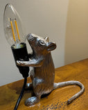 Mouse Table / Desk Lamp - Silver Colour Aluminium Metal - H19cm (15223330)