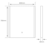 Tunable LED Bathroom Mirror with Shaver Socket (1356PORSY9062)