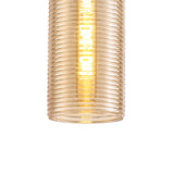 Single Tube Pendant 1 Light E27, Black/Amber Glass (1230SYM135C)