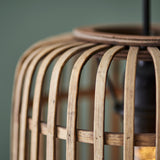 1 Light Pendant Bamboo Cage Design with Matt Black Finish (0711MAT101777)