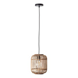 1 Light Pendant Bamboo Cage Design with Matt Black Finish (0711MAT101777)