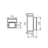 2 light Up Down Black Rectangular Outdoor light IP44 (1473Z22440)