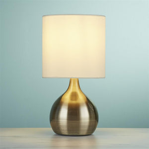 Touch Table Lamp - Antique Brass Base & Fabric Shade (0483TOU3923AB)