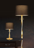 LED Integrated Table Lamp In Gold with White Black Shade (1542NAN0379)