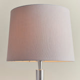 USB Table Lamp in bright nickel plate with a mink faux silk shade (0711SYO72175)