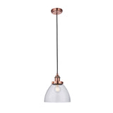 1 Light Pendant in Aged Copper Finish and Clear Glass Shades (0711HAN76332)