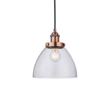 1 Light Pendant in Aged Copper Finish and Clear Glass Shades (0711HAN76332)